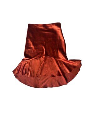 Copper satin skirt